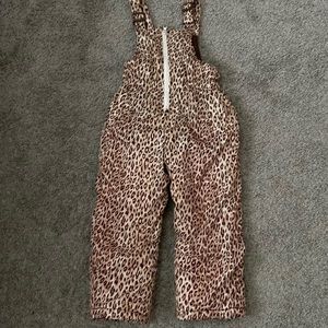 Girl’s leopard snow bib cheetah size 5/6